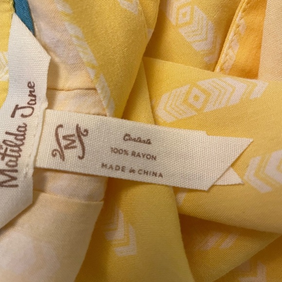NWOT Matilda Jane Golden Hour Blouse Yellow/White Size M boho, feminine, flowy, - Picture 9 of 10